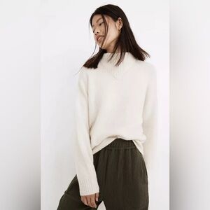 NWT Madewell Dillon Pullover Mock Turtleneck in Cream